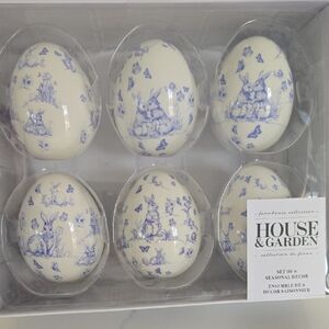 House & Garden Blue And White Bunny Eggs Easter Spring New In Box